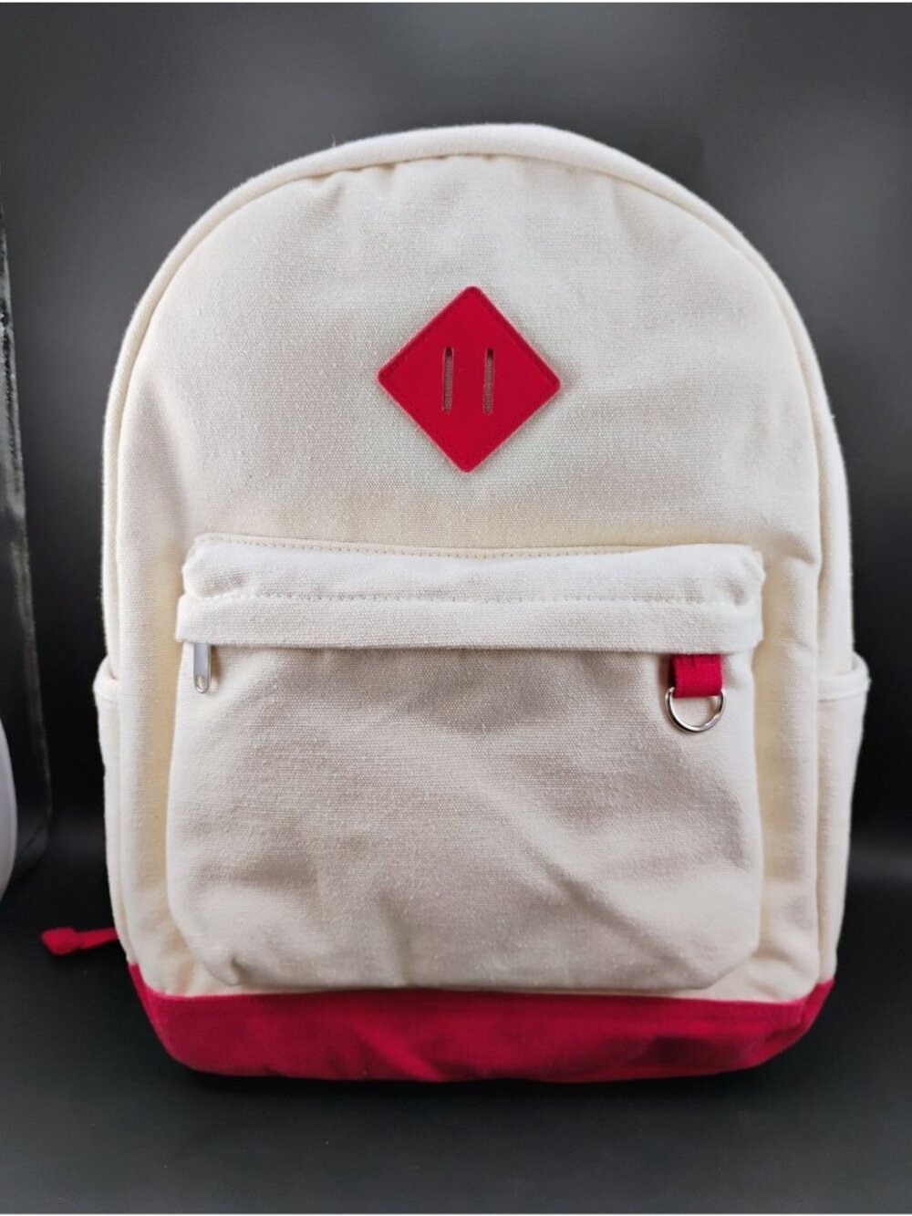 Wild Fable Canvas Backpack Wild Fable Cream & Red Adjustable Straps Lightweight